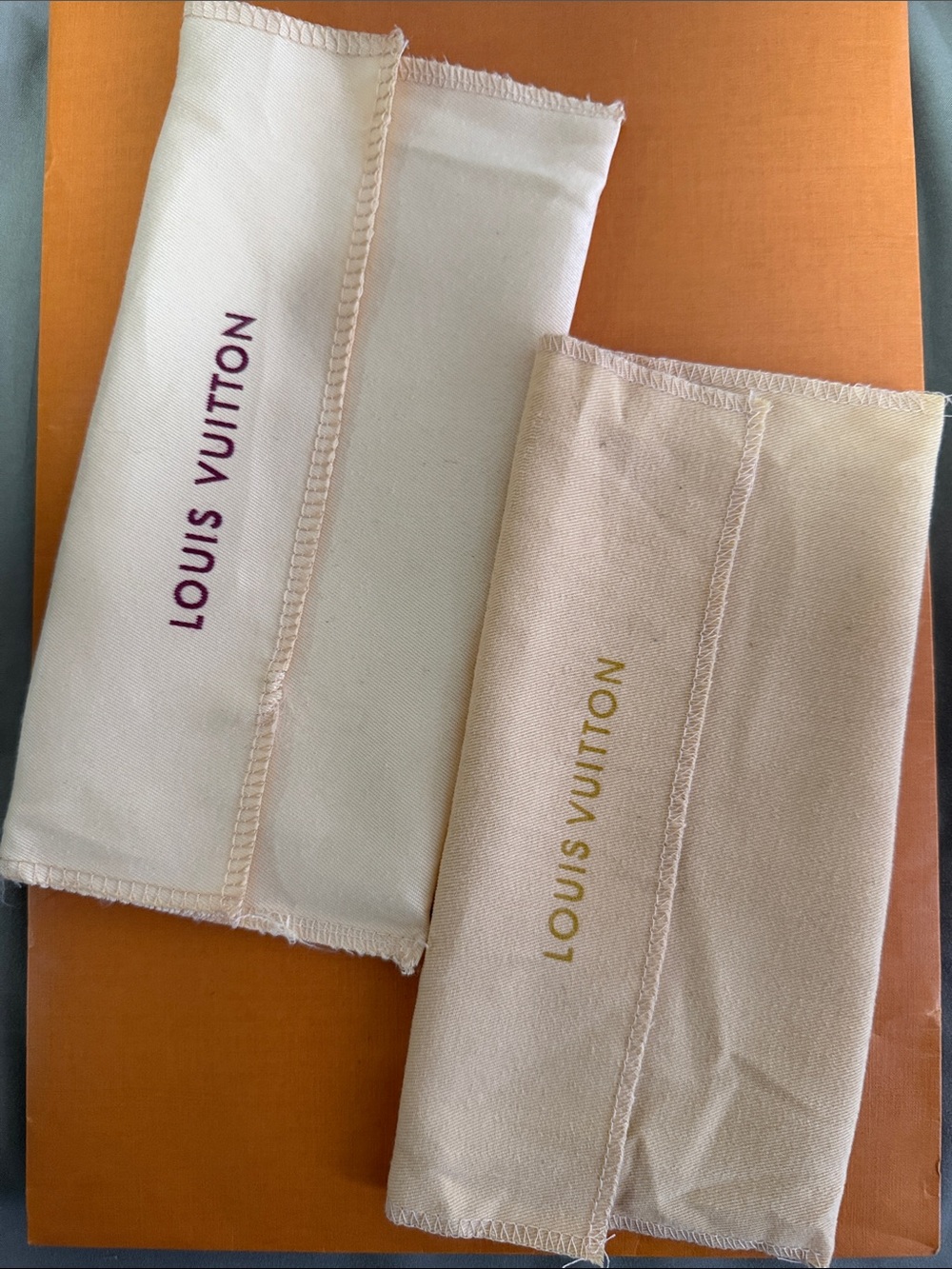 Two Designer Fashion Wallet Dust Bags..